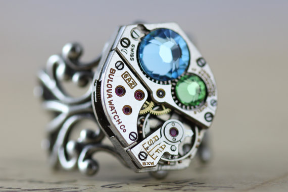 Steampunk Ring Handmade by Inspired by Elizabeth.